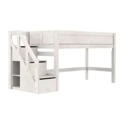 LIFETIME Kidsrooms Halfhoogslaper met Trapkast – 90x200 cm – Premium Rolbodem