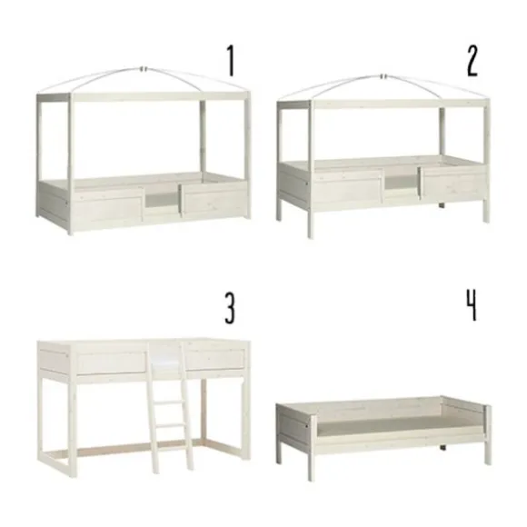 LIFETIME Kidsrooms 4 in 1 Hemelbedcombinatie Luxe Wit Gelakt