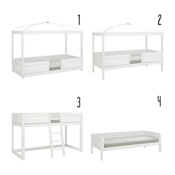 LIFETIME Kidsrooms 4 in 1 Hemelbedcombinatie Luxe Wit Gelakt