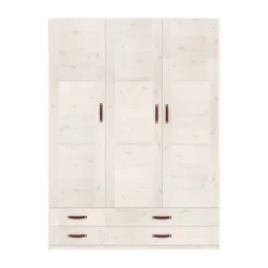 LIFETIME Kidsrooms Kledingkast 3-Deurs - 4 Laden - White Wash