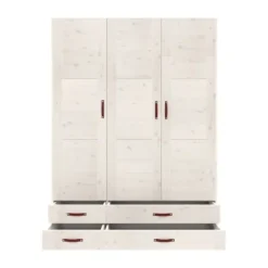 LIFETIME Kidsrooms Kledingkast 3-Deurs - 4 Laden - White Wash