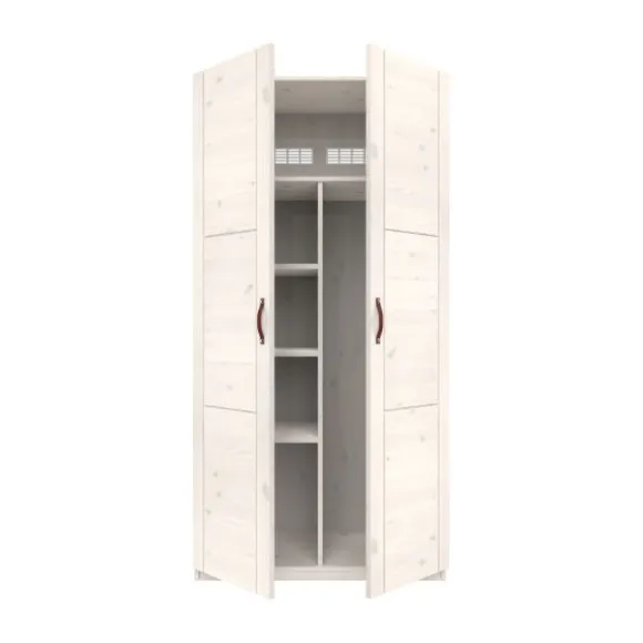 LIFETIME Kidsrooms Kledingkast 2-Deurs - Tussenwand - White Wash