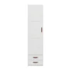 LIFETIME Kidsrooms Kledingkast 1-Deurs - 2-Lades - Wit Gelakt