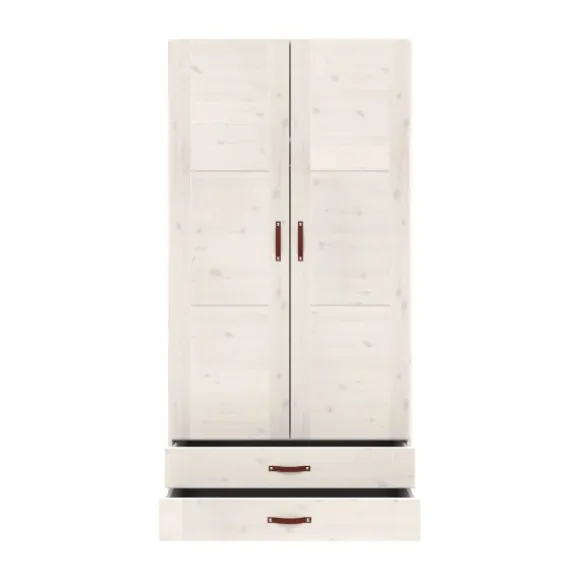 LIFETIME Kidsrooms Kledingkast 2-Deurs - 2 Laden - White Wash