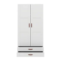 LIFETIME Kidsrooms Kledingkast 2-Deurs - 2 Laden - White Wash
