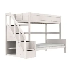 LIFETIME Kidsrooms Stapelbed Family Met Trapkast - Premium - 90/120 x 200 cm