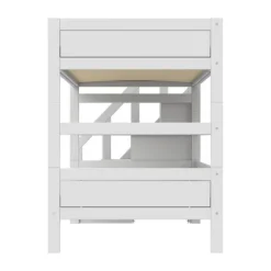 Life Time Stapelbed Premium - White Wash - 120 cm - Met Trapkast