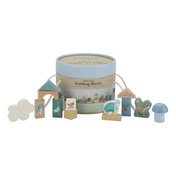 Little Dutch Forest Friends Houten Blokken In Ton