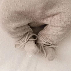 Little Dutch Gebreide Slofjes - Soft Beige Melée