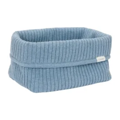 Little Dutch Pure Commodemandje Groot - 25 x 15 x 15 cm - Gebreid - Denim Blue