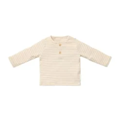 Little Dutch Stripe Lange Mouw T-Shirt - Maat 50 - Soft Beige