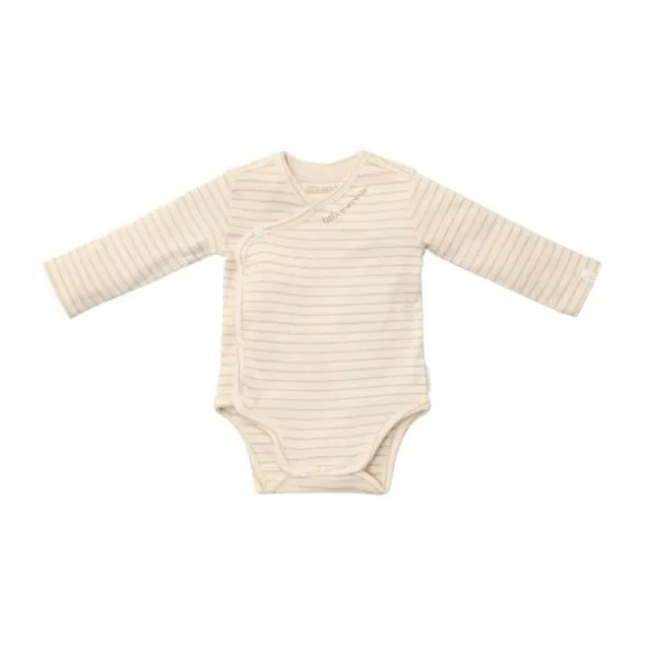 Little Dutch Stripe Lange Mouw Overslag Romper - Maat 44 - Soft Beige