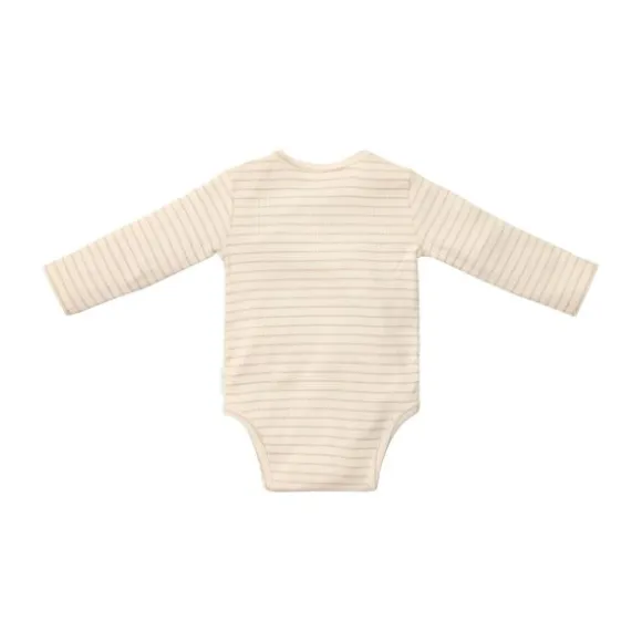 Little Dutch Stripe Lange Mouw Overslag Romper - Maat 44 - Soft Beige