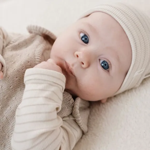 Little Dutch Stripe Lange Mouw Overslag Romper - Maat 44 - Soft Beige