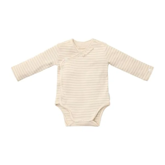 Little Dutch Stripe Lange Mouw Overslag Romper - Maat 44 - Soft Beige