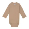 Lodger Seersucker Overslagromper - Lange Mouw - Mt. 50 - Beige
