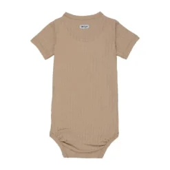 Lodger Seersucker Overslagromper - Korte Mouw - Mt. 56 - Beige