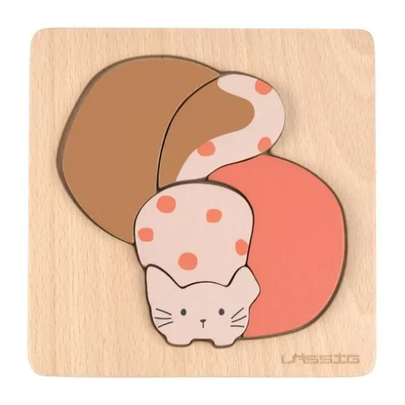 Lässig Houten Puzzel Set - Little Mateys - Kat/Cavia - FSC Hout