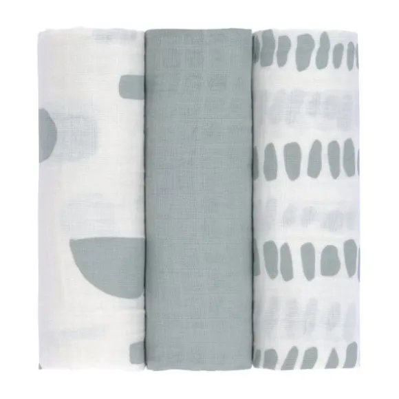 Lässig Hydrofiele Doeken - Strokes Silver Grey - 3 Stuks - 85 x 85 cm