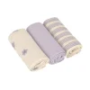 Lässig Tiny Team Swaddle & Burp Doeken - 3 Stuks - 60 x 60 cm - Pastel Lila