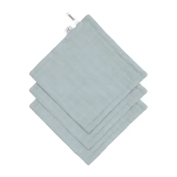 Lässig Washandjes Set - Dots Powder Blue - Badstof - 3 Stuks