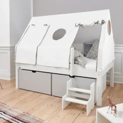 Manis-h Combinatiebed Met Lattenbodem En Hoge Lades - NANNA - 90x200 cm