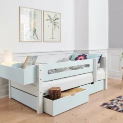 Manis-h Combinatiebed Met Lattenbodem En 2 Lades - MIMER - 90x200 cm