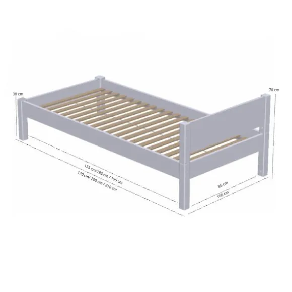 Manis-h Combinatiebed Met Lattenbodem En Hoofdbord - TRITON - 90x200 cm