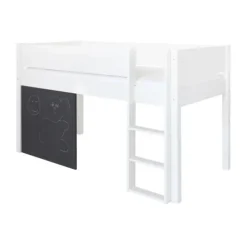 Manis-h DEA Combinatie Halfhoog Bed Met Lattenbodem En Krijtbord - 90 x 160 cm
