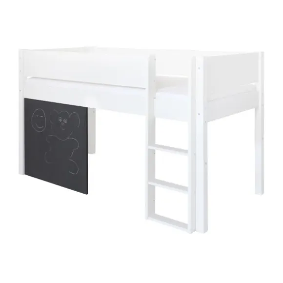 Manis-h DEA Combinatie Halfhoog Bed Met Lattenbodem En Krijtbord - 90 x 160 cm