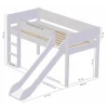 Manis-h VILDE Combinatie Halfhoog Bed Met Lattenbodem En Glijbaan - 90 x 200 cm