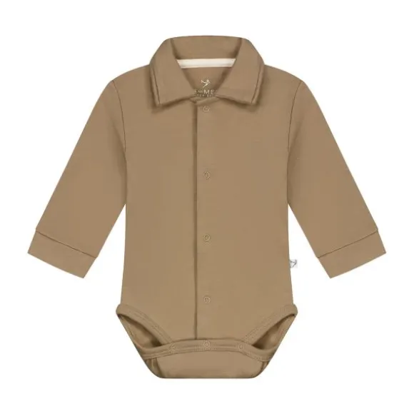 Mats & Merthe Body Met Kraag - Taupe - Maat 1 Mnd