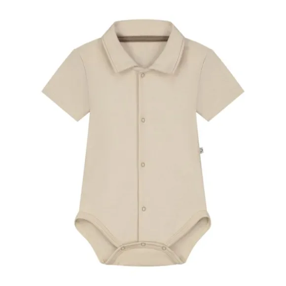 Mats & Merthe Lasse Romper met Korte Mouw - 1 Mnd - Buttermilk