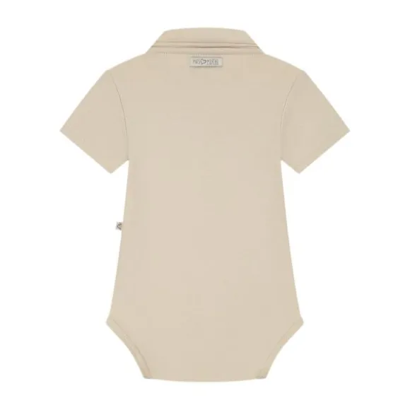 Mats & Merthe Lasse Romper met Korte Mouw - 1 Mnd - Buttermilk
