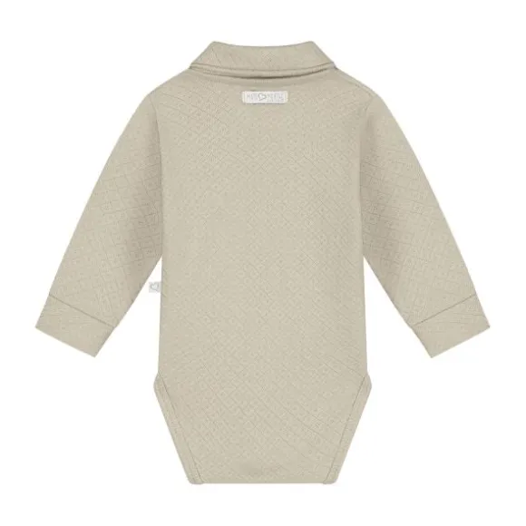 Mats & Merthe Noah Romper Met Kraag Lange Mouw light Brown 1 Mnd