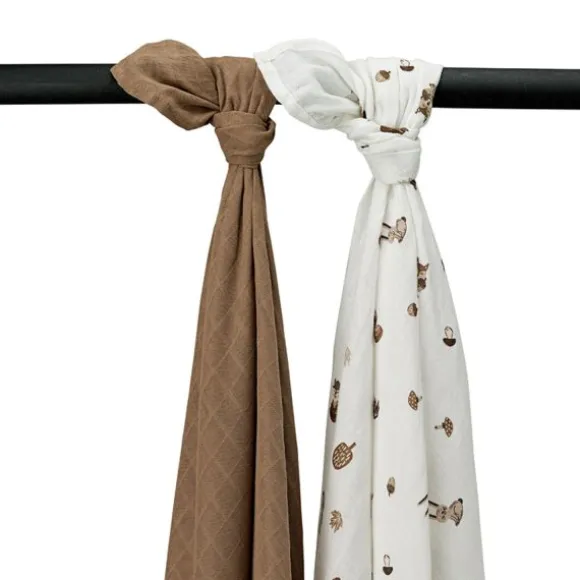 Meyco Forest Animals Swaddle - 2 Stuks - Toffee