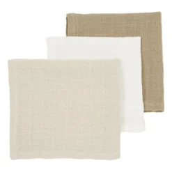 Meyco Hydrofiele Washandjes - 3 stuks - 20x17 cm - Natural / Jeans Blue / Indigo