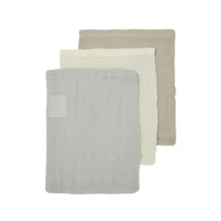 Meyco Hydrofiele Washandjes - 3 stuks - 20x17 cm - Natural / Jeans Blue / Indigo