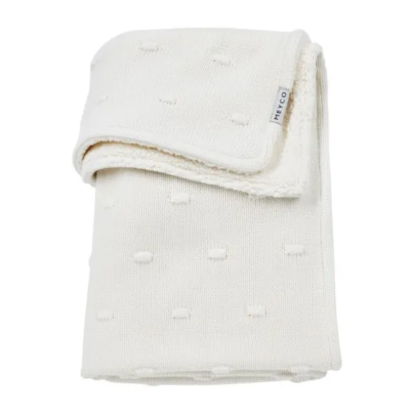 Meyco Ledikantdeken Knots Teddy - 100 x 150 cm - Offwhite