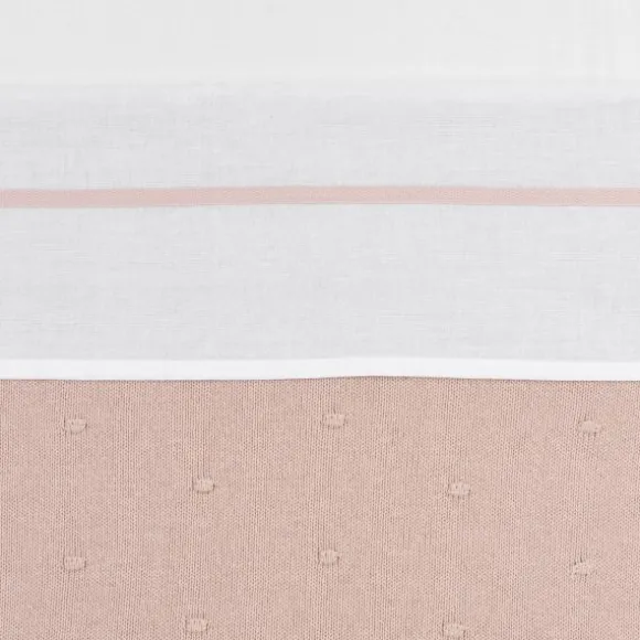Meyco Ledikantlaken Wit Met Bies 100 x 150 cm Soft Pink