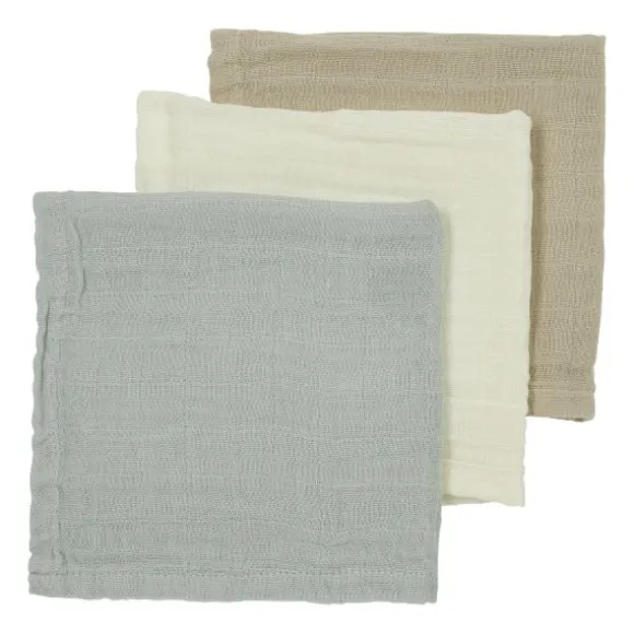 Meyco Monddoekjes - 3 Stuks - Uni - Offwhite / Light Grey / Toffee