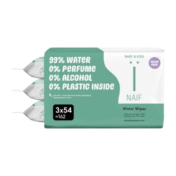 Naïf 3-pack Water Baby Wipes