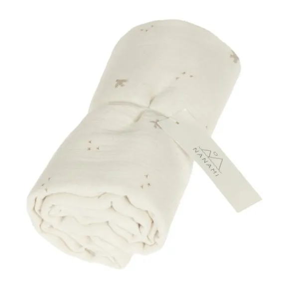 Nanami Swaddle - Bird Latte - 100 x 135 cm