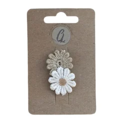 Ootje Kadootje Babyhaarclipje - Margrietje - Wit/Goud - 1 st.