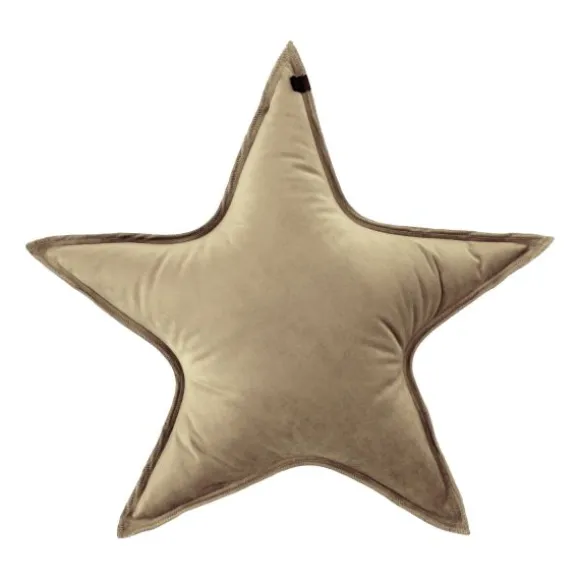 Overseas Star Kussen – Velours – Beige