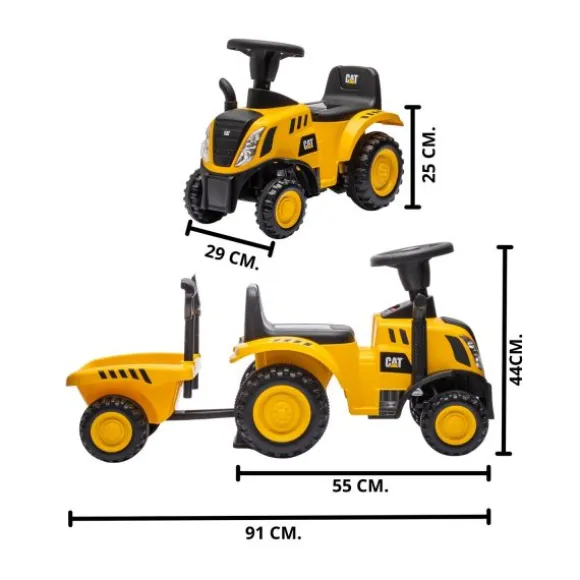 Puck CAT Tractor Loopauto met Aanhanger