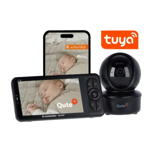 Qute Beeldbabyfoon Q-Connection Smart WIFI 2-IN-1 5HD - Zand