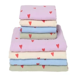 Studio Noos Swaddle - Light Blue Hearts - 70x70 cm