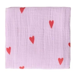 Studio Noos Swaddle - Light Blue Hearts - 70x70 cm