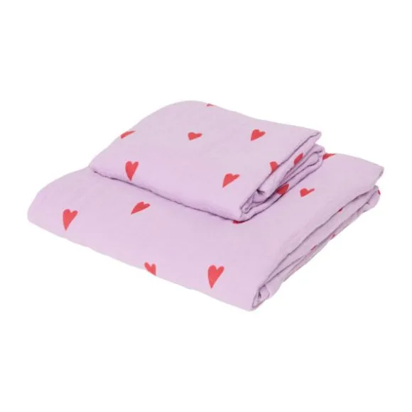 Studio Noos Swaddle - Natural Hearts - 120x120 cm